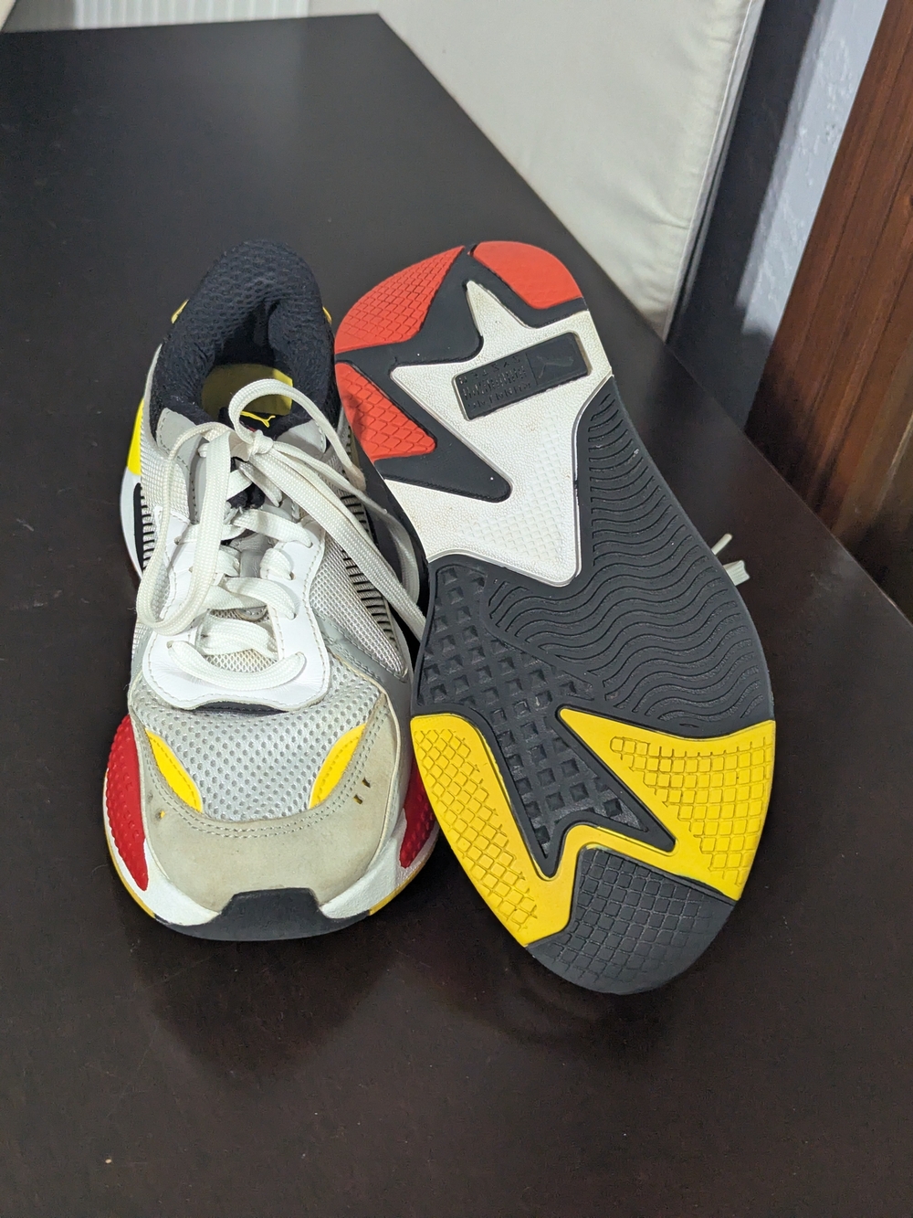 Puma Multicolor Running Sneakers — White, Yellow & Red
